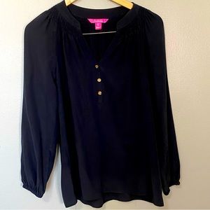 Lilly Pulitzer Black Silk Blouse